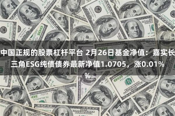 中国正规的股票杠杆平台 2月26日基金净值：嘉实长三角ESG纯债债券最新净值1.0705，涨0.01%